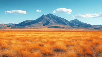 Fototapeta premium A beautiful desert landscape under the daylight with a clean, blue summer sky.