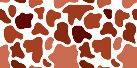 Transparent brown cow skin seamless pattern spots. 