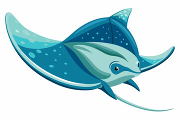 Stingray, watercolor clipart illustration with isolated background.
