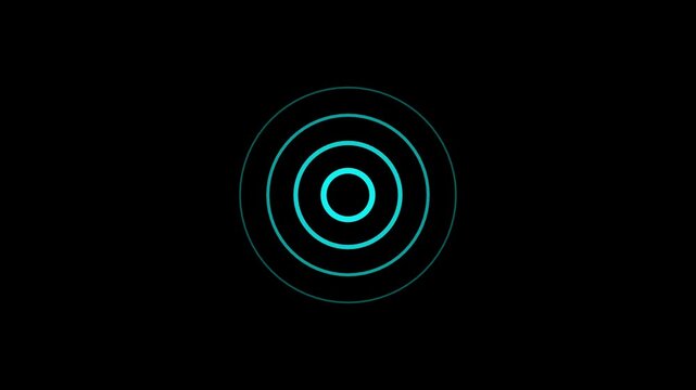 Abstract Futuristic Radio Wave Signal. Digital Radio Waves Diffusion Animation