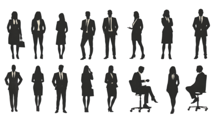 people silhouettes on transparent  background