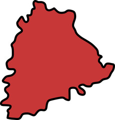 Telangana Map Outline