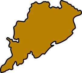 Odisha Map Outline
