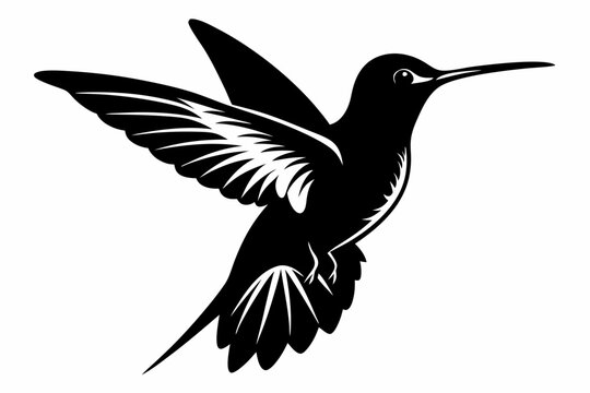 recommend clip art: Hummingbird silhouette vector, Flying bird illustration