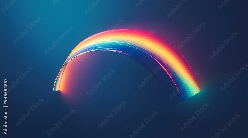 Poster prismatic arch a captivating image that showcases a vibrant rainbow bending and distorting around an