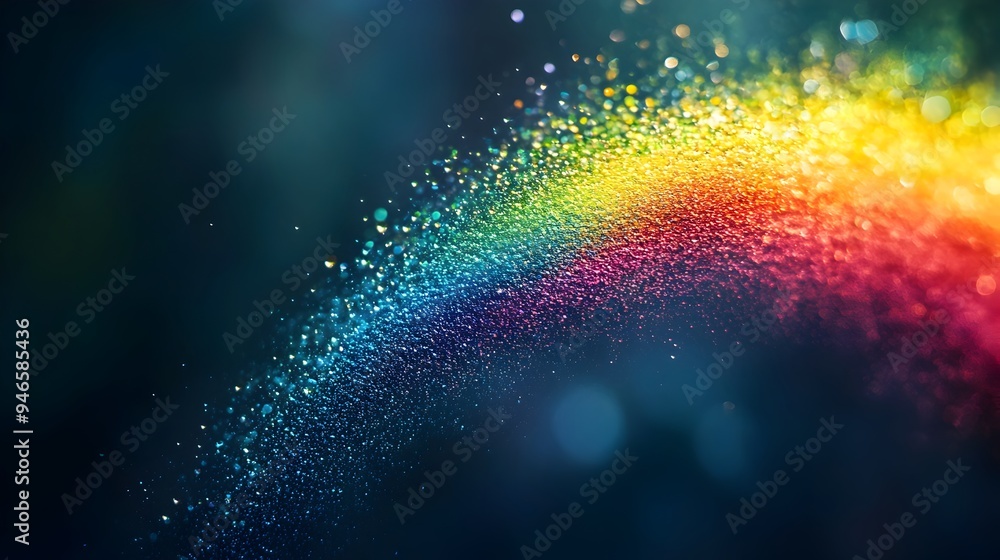 Poster a captivating conceptual image portraying a rainbow gracefully dissolving into a mesmerizing display