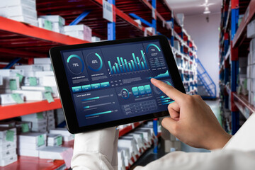 Business data dashboard provide business intelligence analytic for marketing strategy planning snugly with big data set to analyze customer demands and foreseeing business future