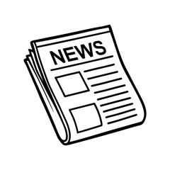 Newspaper icons. Black news paper sign isolated on white background. Concept of news, media, and journalism as well as personal news. Vector illustration.