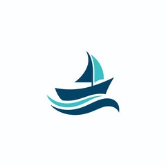 Nautical Crest Boat Logo Vector Design