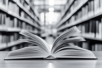 Fototapeta premium A close-up of an open book, AI generated