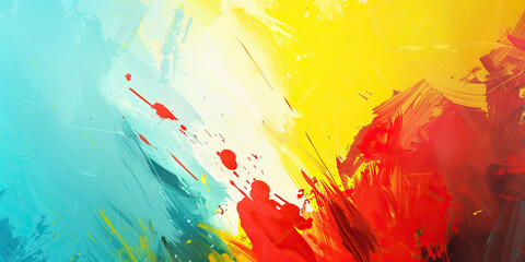A contemporary abstract work focusing on Jesus' parable of the prodigal son, with vibrant hues of red, yellow, and blue.