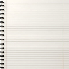 Naklejka premium Lined notebook paper texture. Blank ruled sheet for notes, schoolwork, and office documents, perfect for diaries, memos, and educational use.