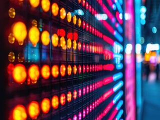 Colorful LED Display Lights Abstract.