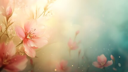 Obraz premium Blurred Flower Background with Large Open Area, Ideal for Text