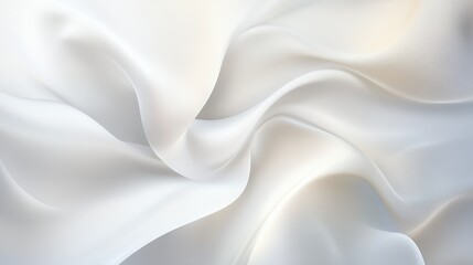 Fototapeta premium A smooth, flowing white fabric creating an elegant and soft texture.