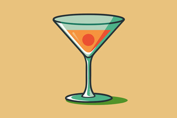 Martini, watercolor clipart illustration with isolated background.

