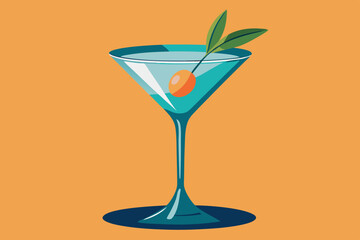 Martini, watercolor clipart illustration with isolated background.
