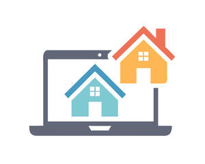 House icon with laptop.