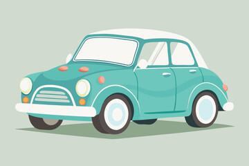 Wedding car, watercolor clipart illustration with isolated background.
