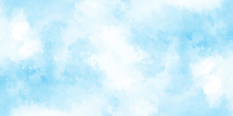 Abstract white and blue color frozen ice surface design background. soft sky blue watercolor sky and clouds, Light blue background with watercolor. gradient light white sky background with clouds.