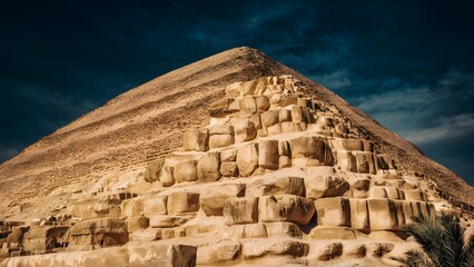 Close up shot of Egyptian Pyramid