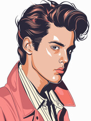 Portrait of a handsome man. Vector illustration in pop art style.
