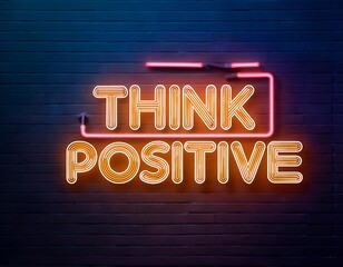vector realistic neon sign positive logo designed template decoration