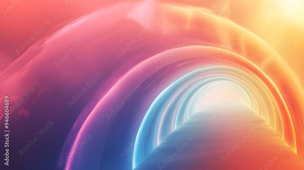 Poster radiant rainbow arches transcending boundaries of light and imagination a conceptual image depicting