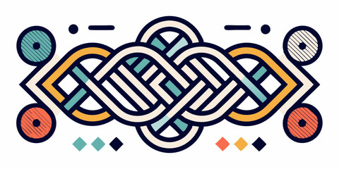 Braided Borders Knitted Ornaments & Decorative Ropes vector 