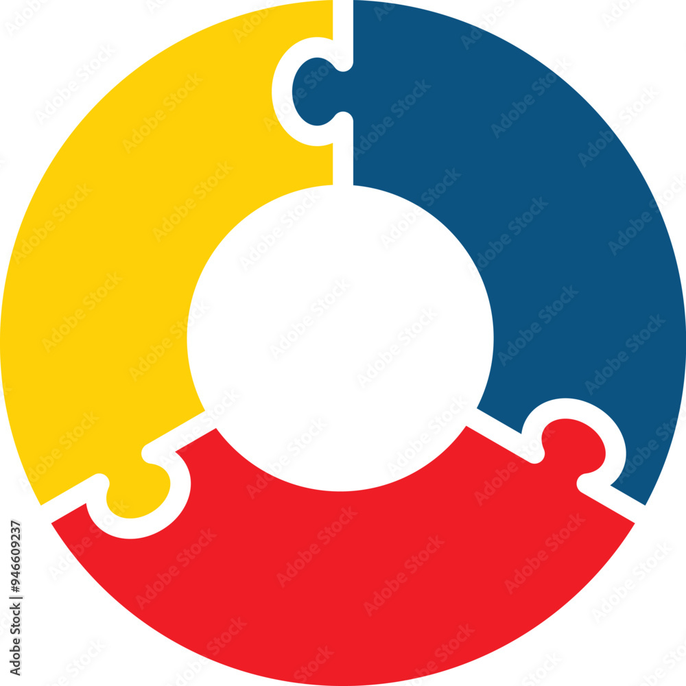Aufkleber vector 3 parts circle puzzle infographic diagram - high-resolution circular puzzle graphic, ideal fo