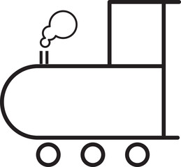 Train Engine Vector Icon - High-Resolution Locomotive Illustration, Ideal for Transportation, Railway, and Industrial Design Graphics