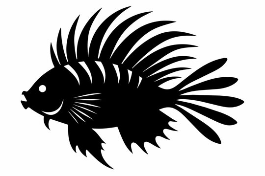 recommend clip art:  Lionfish fish silhouette black vector art illustration
