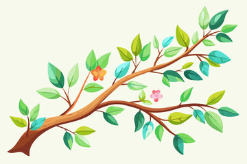 Branch garden watercolor clipart illustration with isolated background
