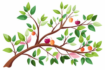 Branch garden watercolor clipart illustration with isolated background
