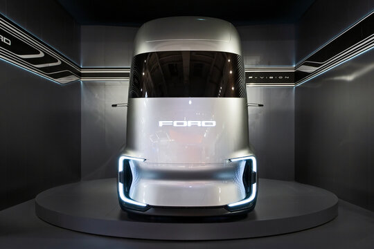 Ford F-Vision Future Truck, electric and autonomous, showcased at the Hannover IAA Commercial Vehicles Motor Show. 