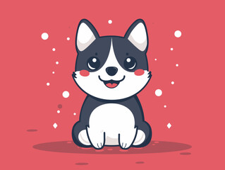 Obraz premium Cute dog cartoon design, Kawaii expression cute character funny and emoticon theme Vector illustration