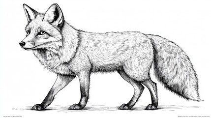 Fototapeta premium Illustration of a Walking Fox Generative AI