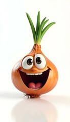  A closeup of a cartoon style onion smile icon with large expression  (10)