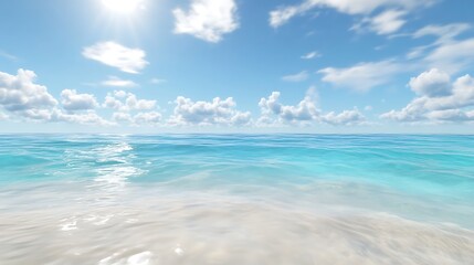 Fototapeta premium A soft, blurred ocean background with a large, open space for text