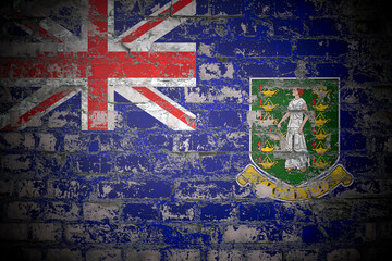Flag of British Virgin Islands on brick wall