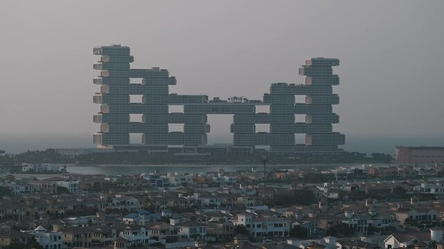 Dubai&rsquo;s Palm Jumeirah island, with the iconic Atlantis The Royal hotels in the background.