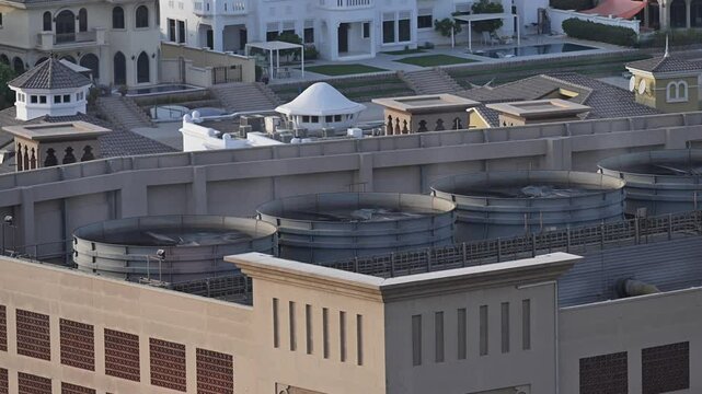 A view of the Empower district cooling plant, delivering chilled water through underground pipelines to industrial and residential buildings in Dubai