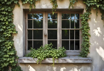 Concept photo of close-up a frame in greenery