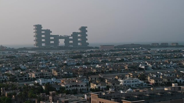 Dubai&rsquo;s Palm Jumeirah island, with the iconic Atlantis The Royal hotels in the background.