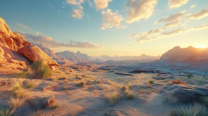 Dramatic Red Rock Mesas Majestic Desert Landscapes with Towering Cliffs and Clear Blue Skies