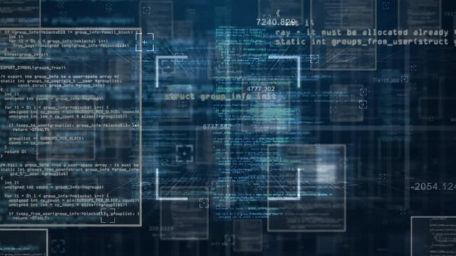 Animating programming code and data processing on digital interface