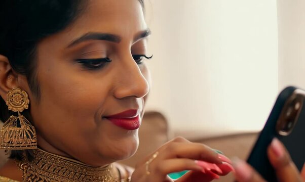 Pakistani Woman Shopping Online at Home