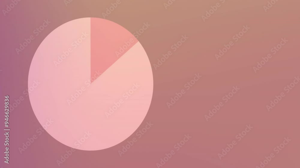 Poster pie chart animation with three segments on gradient background