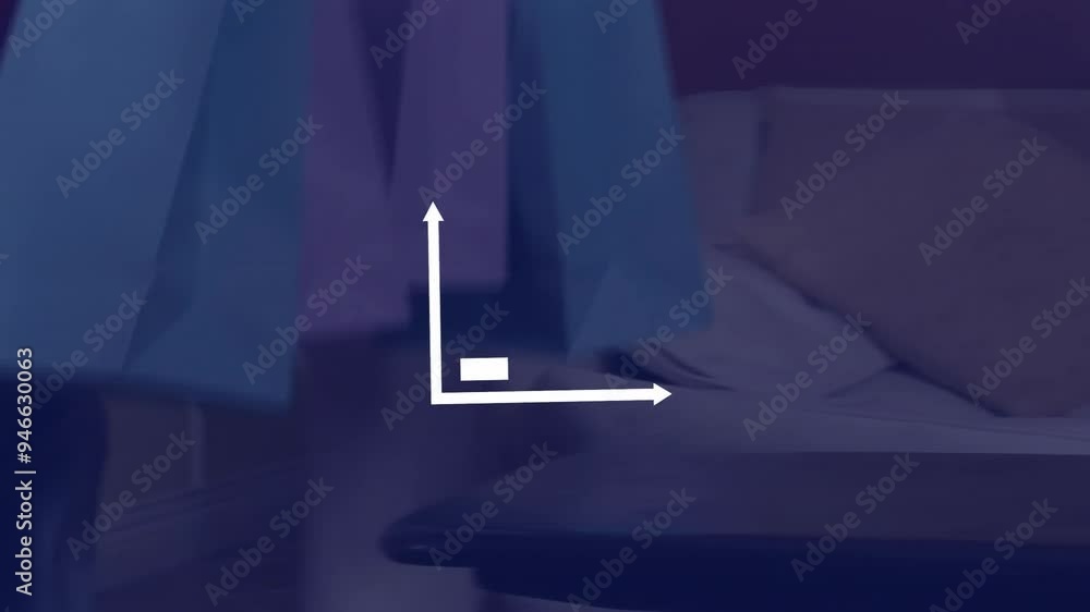 Poster bar chart animation over abstract background with geometric shapes