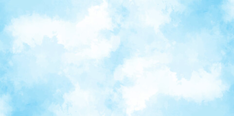 Abstract white and blue color frozen ice surface design background. soft sky blue watercolor sky and clouds, Light blue background with watercolor. gradient light white sky background with clouds.